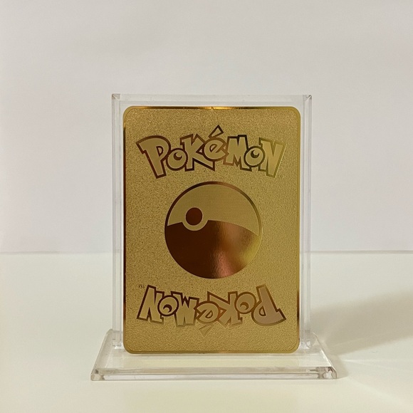 Pokemon Christmas Pikachu & Eevee METAL GOLD CARD - Gift / Present / Fan Art - - Picture 2 of 3